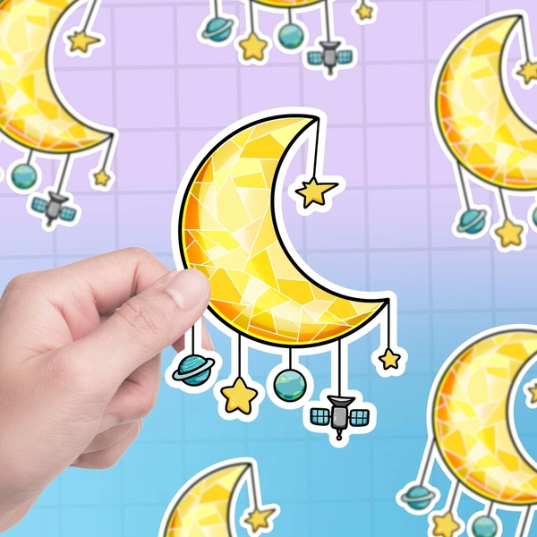 Moon Drip Glossy Vinyl Sticker - d3MoGames