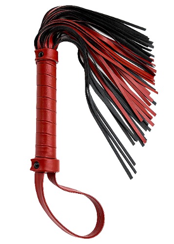 Horse Riding Red Whip 20" - Faux Leather Whip - Black Riding Whip Leather