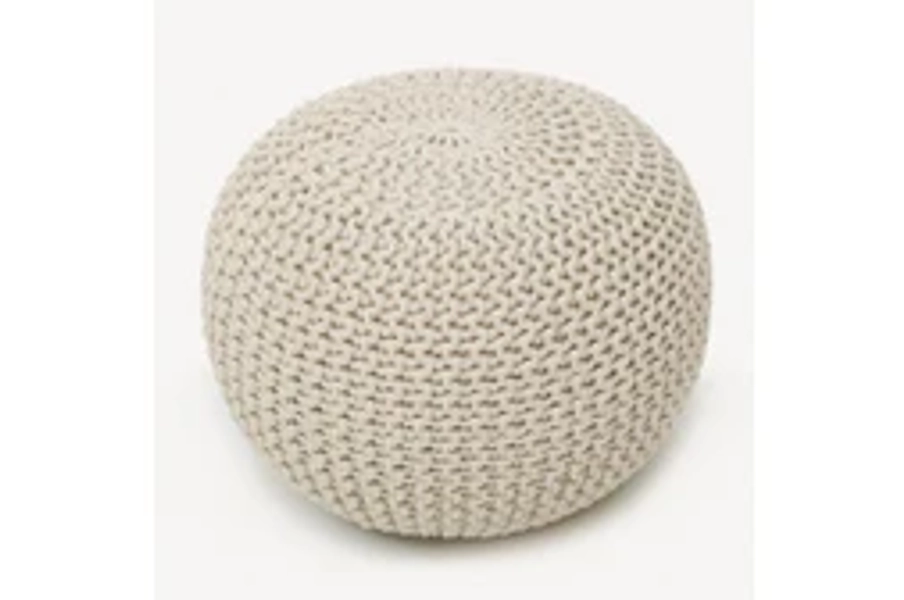 COMFEYA Premium Cotton Round Foot Stool - Beige