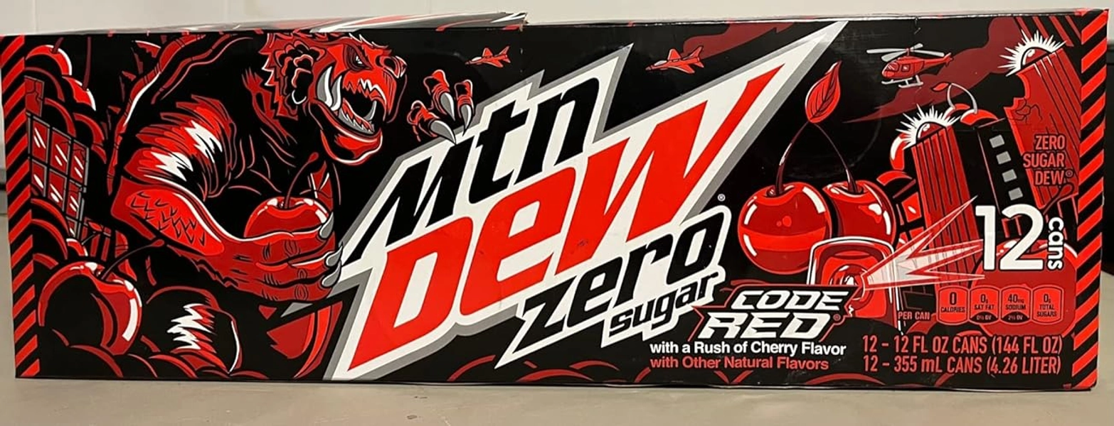 Mtn Dew Code Red Zero Sugar - 12 CT