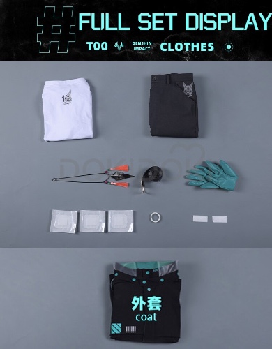 【Ready For Ship】【Size S-XXL】DokiDoki-SR Game Genshin Impact Cosplay Xiao Casual Doujin Costume Xiao Darkwalker Coat | Full Set-S