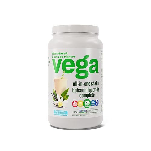 Vega All-in-One Vegan Protein Powder French Vanilla (20 Servings) Superfood Ingredients, Vitamins For Immunity Support, Keto Friendly, Pea Protein For Women and Men, 827g (Packaging May Vary) - French Vanilla - 20 Servings (Pack of 1)