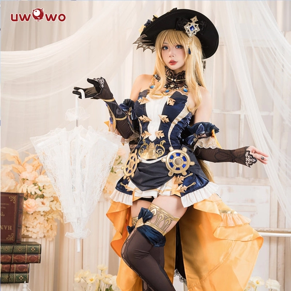 Uwowo Genshin Impact Navia Fontaine Rococo Style Dress Cospaly Costume