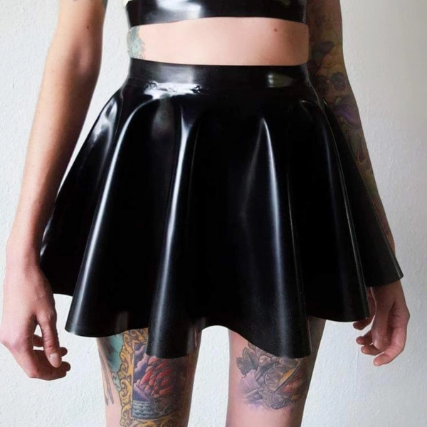 XXS-5XL Latex full circle skater skirt