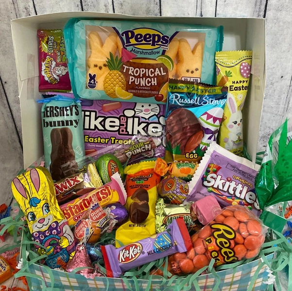 EASTER GIFT BASKET, EASTER BUNNY CANDY BOX, PREFILLED EASTER BOX FOR KIDS ADULTS