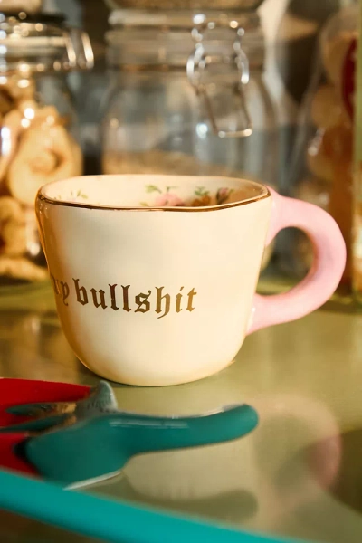 Gothic Slogan Floral Mug