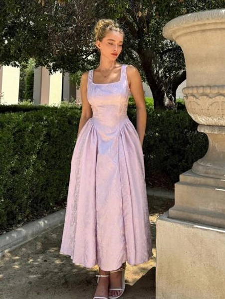 Glamine New Arrivals Spring Square Neck Butterfly Back Tied Poncho Casual Midi Dress For Women Women Dresses Birthday Women Plus Sun Dress Women Short Dresses Summer