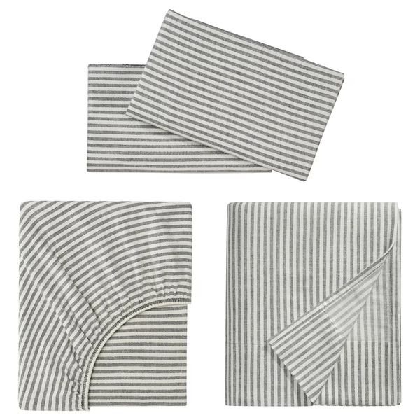 ÄNGSDVÄRGMAL Sheet set - green/stripe Queen