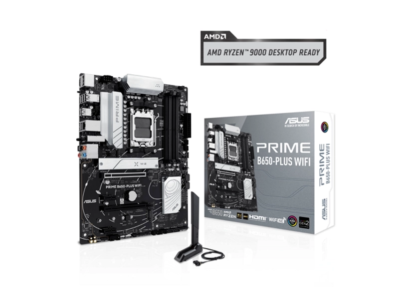 ASUS PRIME B650-PLUS WIFI AMD B650 AM5 Ryzen™ Desktop 9000 8000 & 7000 ATX motherboard, DDR5, PCIe 5.0 M.2, 2.5Gb LAN, WIFI 6E, HDMI™, SATA 6 Gbps,