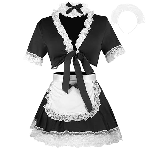 Rolemix Maid Outfit Women's Exotic Costumes Perfect for Cosplay and Halloween Party Dress - XX-Large - Black