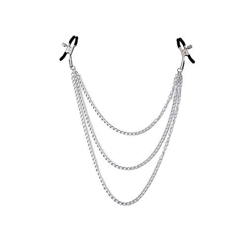 Body Chain Stainless Steel Adjustable Body Clamps Body Ring Non-Piercing for Women Faux Body Jewelry - silver