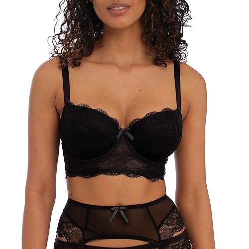 Freya Women's plus-size Freya Fancies Underwire Longline Bra - 36G - Black
