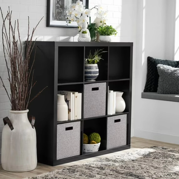 Better Homes & Gardens 9 Cube Storage Organizer, Solid Black