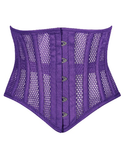 Corsé de malla de acero para mujer con diseño de cintura deshuesada para entrenamiento de cintura