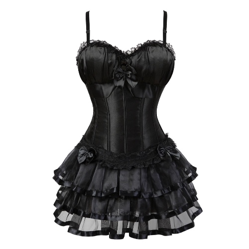 'Wild Child' Black Alt Victorian Corset Dress - Black / S