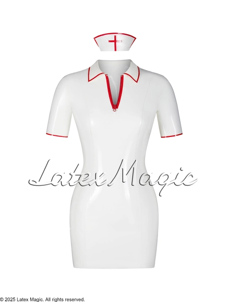 Crimson Care Latex Nurse Dress