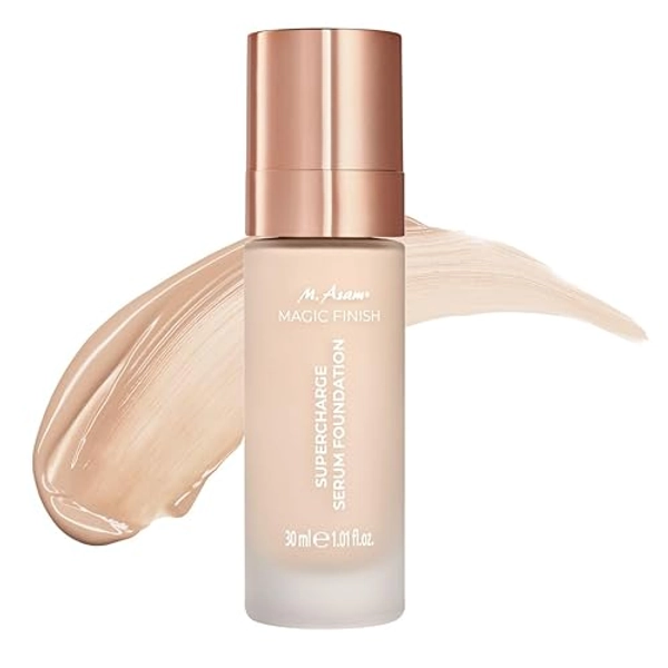 M. Asam MAGIC FINISH Supercharge Serum Foundation Soft Ivory (30 ml) – Feuchtigkeitsspendende flüssige Foundation & straffendes Gesichtsserum in Einem, optimale Deckkraft & Hyaluron, vegan