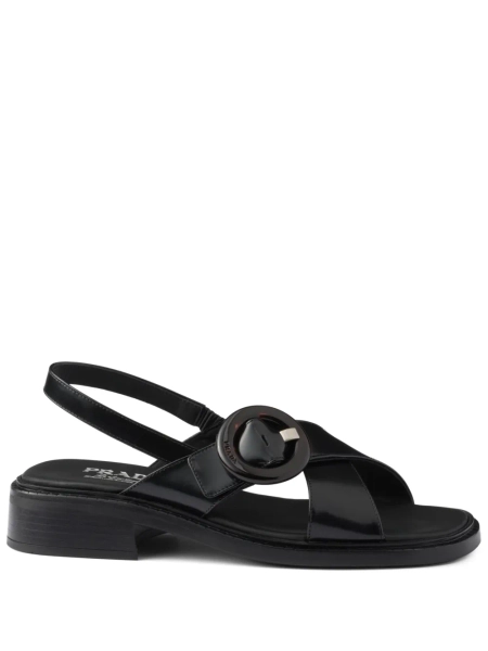 brushed leather sandals
