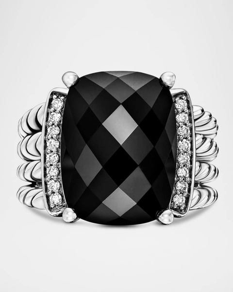 Wheaton Ring with Black Onyx and Diamonds