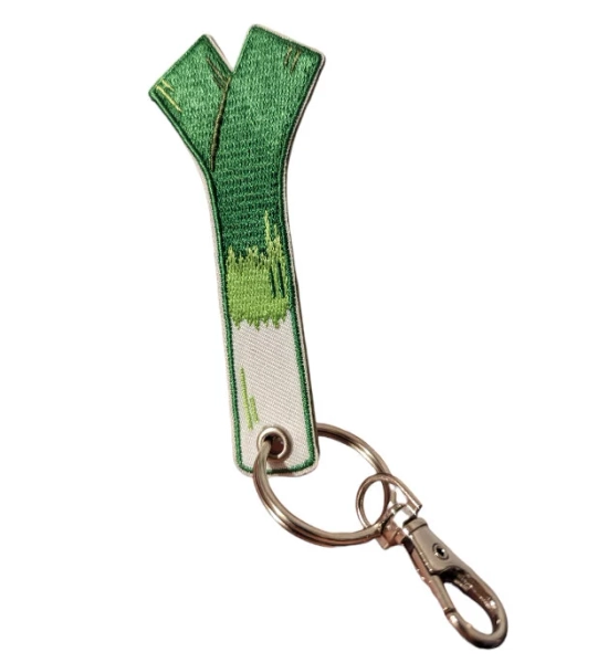 Leek Embroidered Tag Keychain - Jet tag Keyring Negi Green Onion