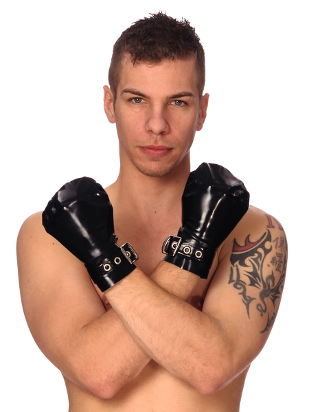 Buckle Fist Mitts (Black, Large)