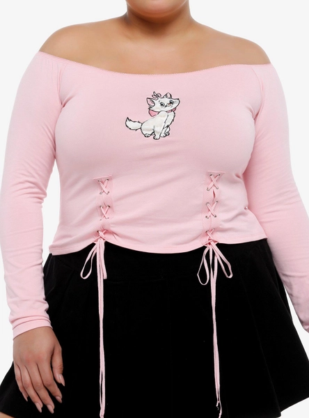 Disney The Aristocats Marie Off-The-Shoulder Long-Sleeve Top Plus Size