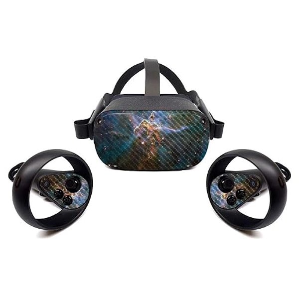 MightySkins Carbon Fiber Skin for Oculus Quest - Eagle Nebula | Protective, Durable Textured Carbon Fiber Finish | Easy to Apply, Remove, and Change Styles | Made in The USA (CF-OCQU-Eagle Nebula)