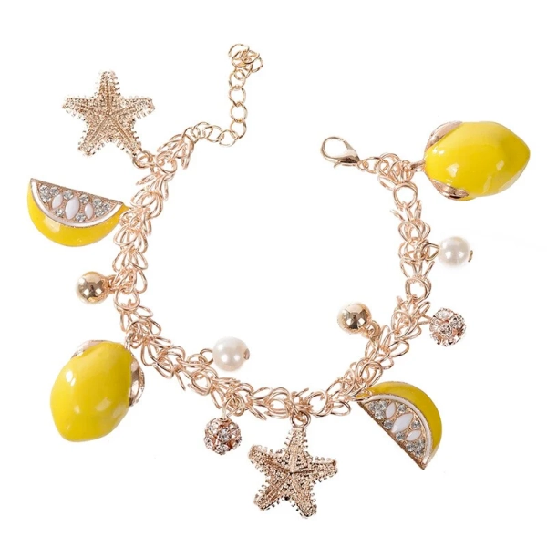 Jemma Starfish & Lemon Charm Link Bracelet