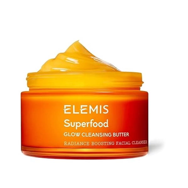 ELEMIS Superfood Glow Cleansing Butter - a Radiance Boosting Facial Cleanser to Brighten & Nourish Skin, Gentle Cleanse, Anti-Wrinkle & Removes Makeup & Leaves a Soft Glowing Complexion 90g & 200g