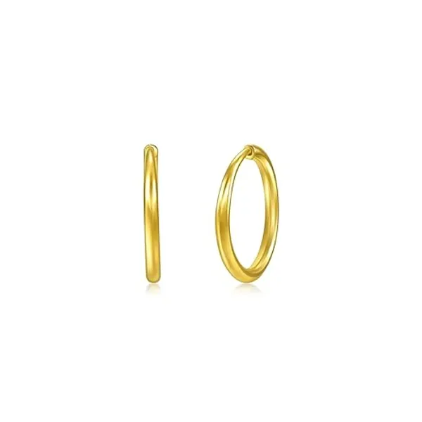 CHOW SANG SANG 999.9 24K Solid Gold Hoops Earrings for Women 95436E