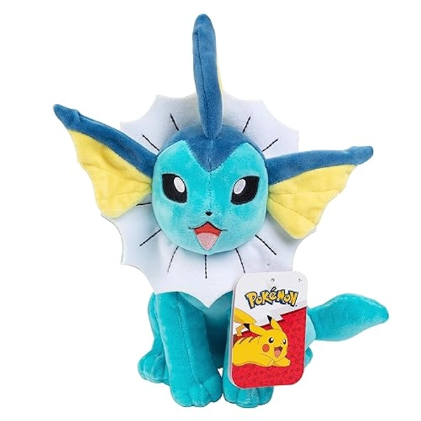 Pokémon Vaporeon 8" Plush - Officially Licensed - Eevee Evolution Figure - Quality Soft Stuffed Animal Toy - Christmas Stocking Stuffer Gift for Kids, Boys, Girls - 2+