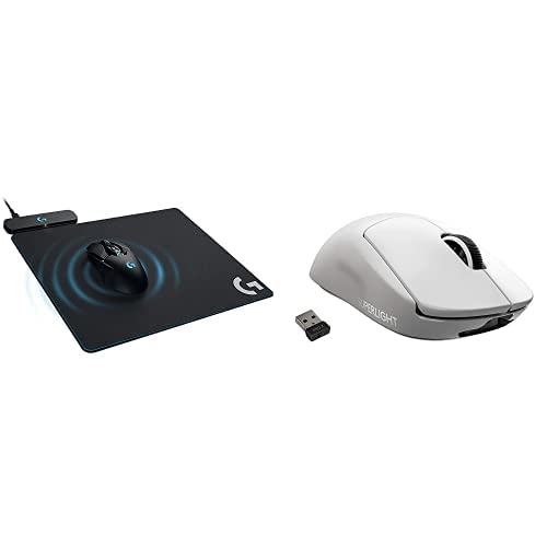 Logitech G Pro X Superlight Wireless Gaming Mouse + Powerplay Wireless Charging Mat Bundle - White - White - Mouse + Charging Mat