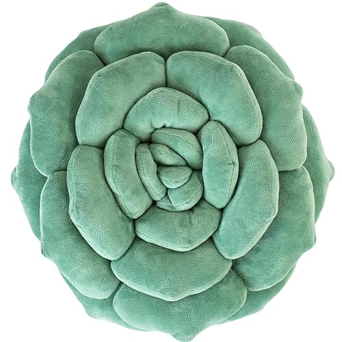 Audacious Hippo Flower Pillow | Succulent Pillow | Plant Pillow | Double Stuffed Leaf Pillow for Couch Sofa Plush Outside Cotton Filling | Hand Stitched Flower Pillows Decorative Throw Pillows