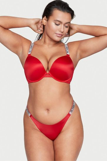 Victoria's Secret Lipstick Red Shine Strap Bra