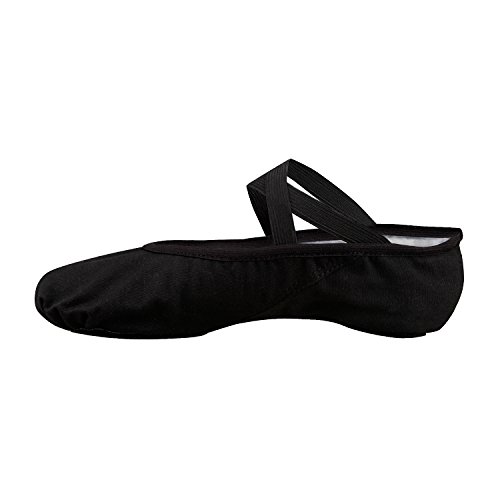 Ballet Dance Shoes Split Sole Flat Gymnastics Dancing Slippers - 8 UK - Black