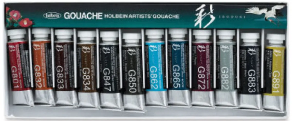 Holbein Irodori Artist Gouache - Winter, Set of 12, 15 ml, Tubes