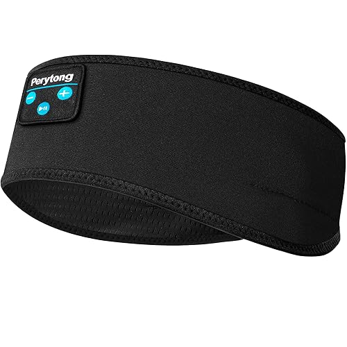 Sleep Headphones for Sleeping, Bluetooth Wireless Sports Headband, Cozy Lightweight Headband Headphones Hi-Fi Stereo Ergonomic ASMR Sleep Headphone Cool Gadget Gift for Women Men - Pure Black