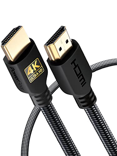 PowerBear 4K HDMI Cable 3 ft | High Speed Hdmi Cables, Braided Nylon & Gold Connectors, 4K @ 60Hz, Ultra HD, 2K, 1080P, ARC & CL3 Rated | for Laptop, Monitor, PS5, PS4, Xbox One, Fire TV, & More - 1 - 3 ft