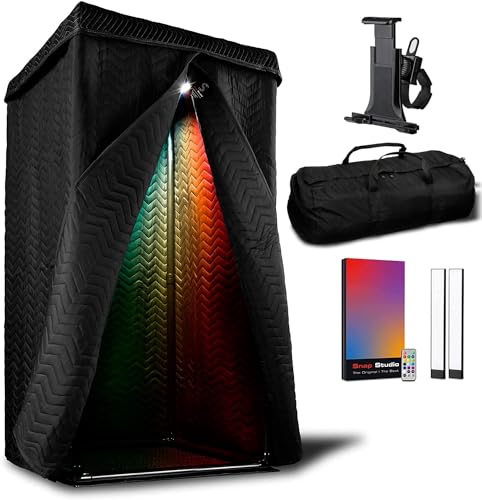 Snap Studio Vocal Booth XL - #1 Recommended Recording Booth Studio Equipment for Crisp Dry Echo Free Vocals at Home & On the Road - Easy to Assemble & Travel Bag Included - XL Ultimate Vocal Booth