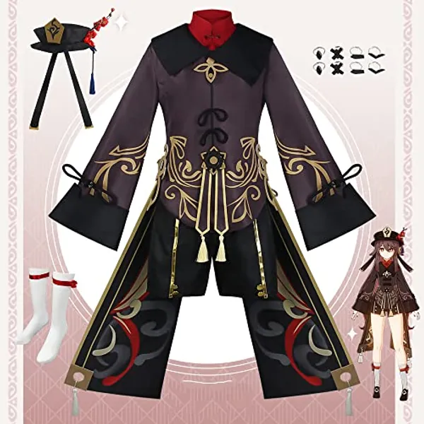 Genshin Impact Hutao Cosplay Costume JK Uniform Anime Game Cosplay Hu Tao Chinese Halloween Costumes For Women