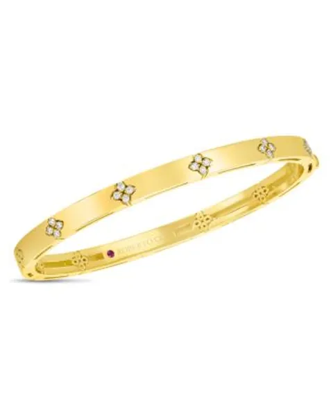 Roberto Coin 18K Love in Verona Diamond Flower Bangle Bracelet Jewelry & Accessories - Bloomingdale's