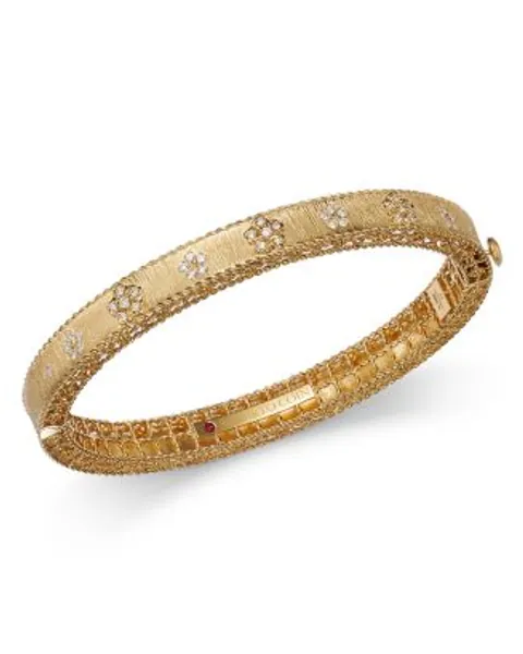 Roberto Coin 18K Yellow Gold Diamond Daisy Bangle Bracelet - 100% Exclusive Jewelry & Accessories - Bloomingdale's