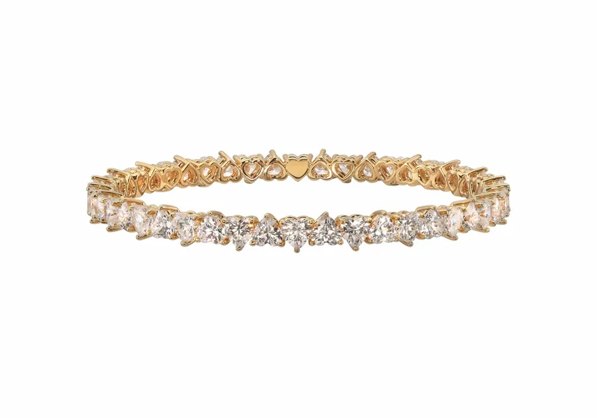 Small White Heart Gem Bangle