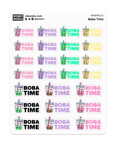 Boba Time Bubble Tea - Planner Stickers - Classic