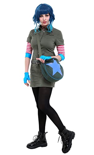 Cosplay.fm Women's Flowers Cosplay Costume Cargo Dress Outfit with Star Circle Messenger Bag - Small - Multicolored