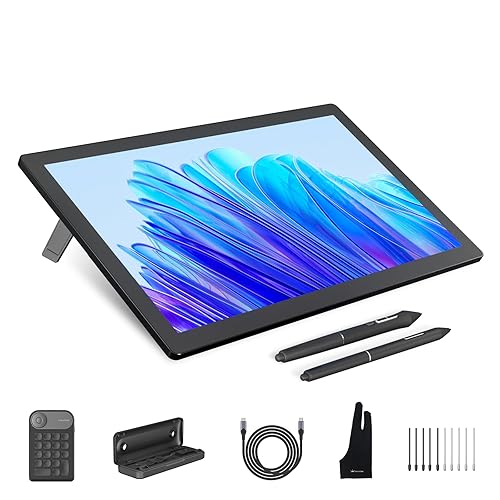 HUION KAMVAS Pro 19 4K UHD Drawing Tablet with Touch Screen, 96% Adobe RGB Drawing Monitor with 1.07 Billion Colors, PenTech 4.0 Stylus PW600, 16384 Pen Pressure, Slim Pen, Keydial Mini, 18.4inch - 18.4-Inch
