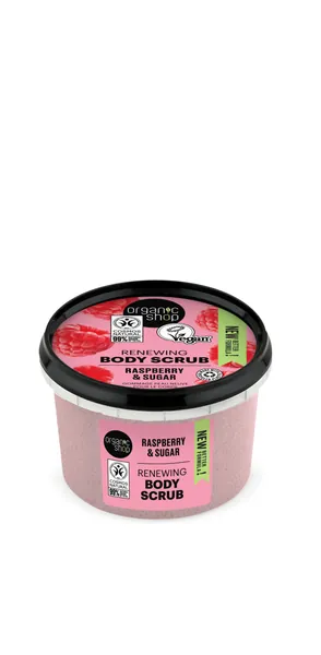 Organic Shop Body Scrub Natural Raspberry Cream and Sugar 250 ml