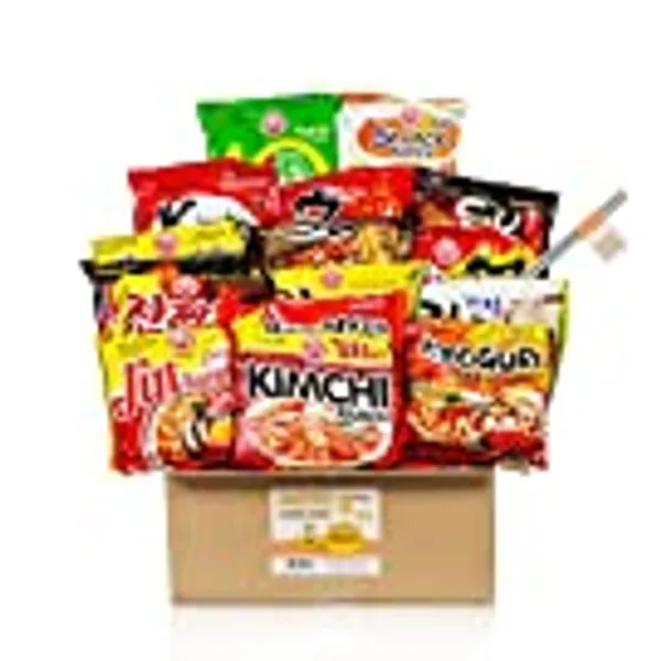Guksu-Box mit koreanischen Ramen - 16 verschiedene Sorten, ausgewählter Mix aus vielseitigen Geschmacksrichtungen - Korea Instant-Nudeln Geschenkbox