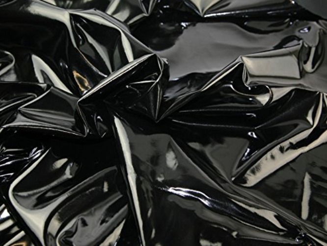 Glossy Soft PVC Fabric Black - per metre