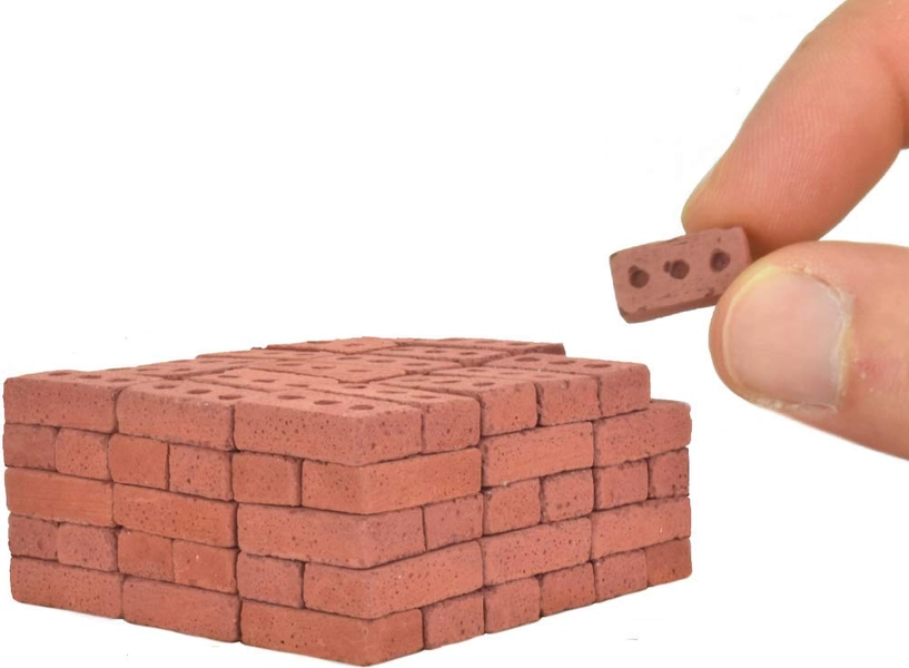 Acacia Grove Real Mini Red Bricks, 1/12 Scale (100 Pack)